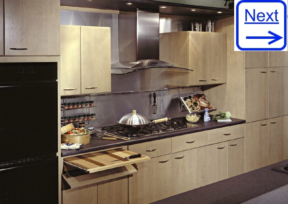 Luxury Kitchen Photos:  Contemporary Maple in a One-Wall Layout