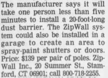 ZipWall Chicago Tribune, March 19 1999